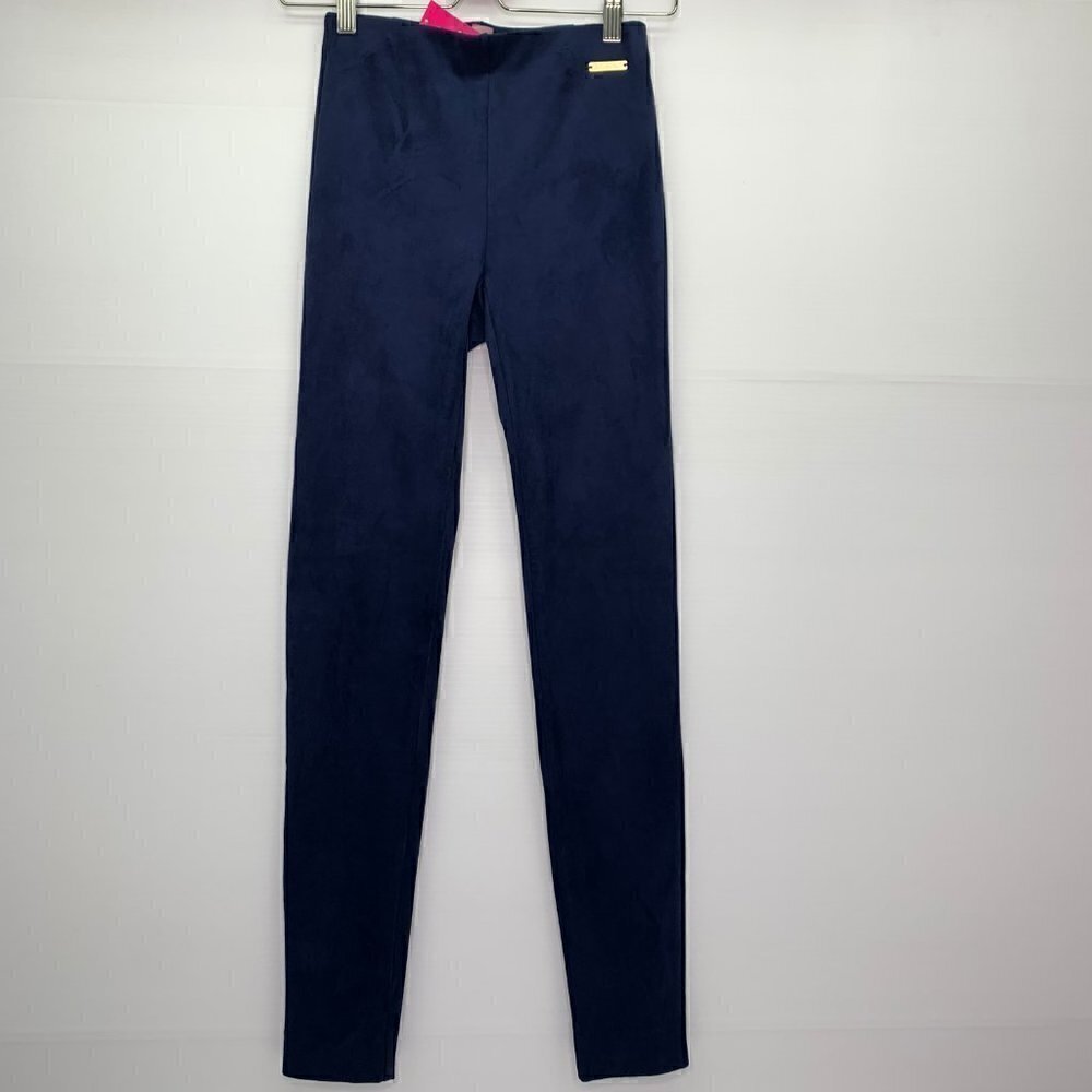 Lilly Pulitzer Size 00 Blue Suede Leggings NWT Anika High Rise